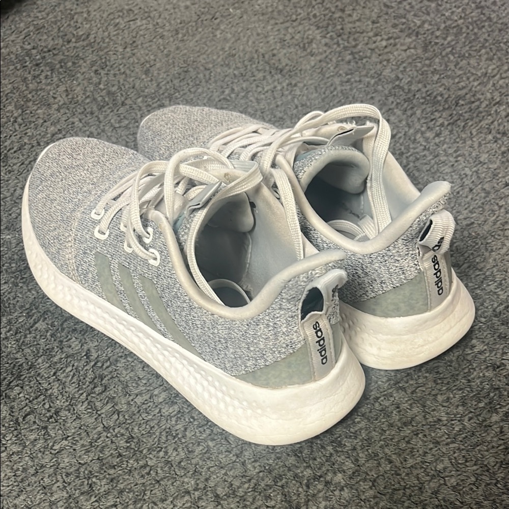 Adidas Light Gray and White Running Shoes